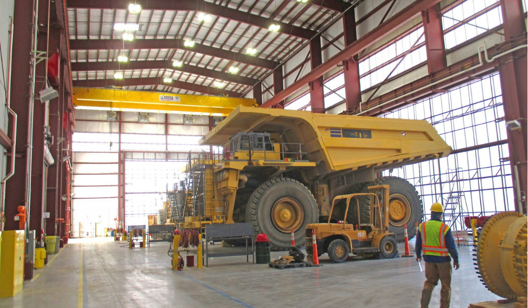 Haul Trucks in a workshop